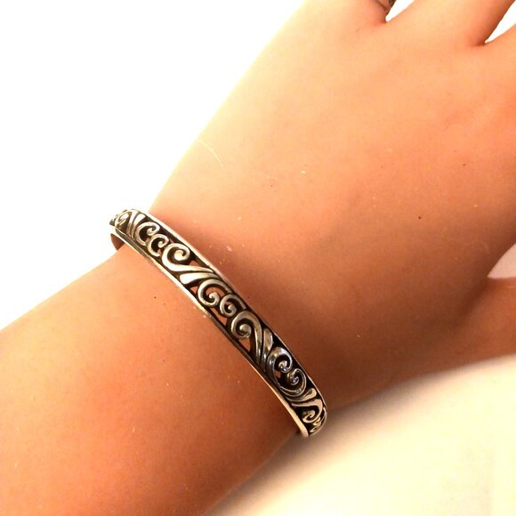 Vintage Ornate Sterling Silver Cuff Women's 20g (1563) - Picture 4 of 7